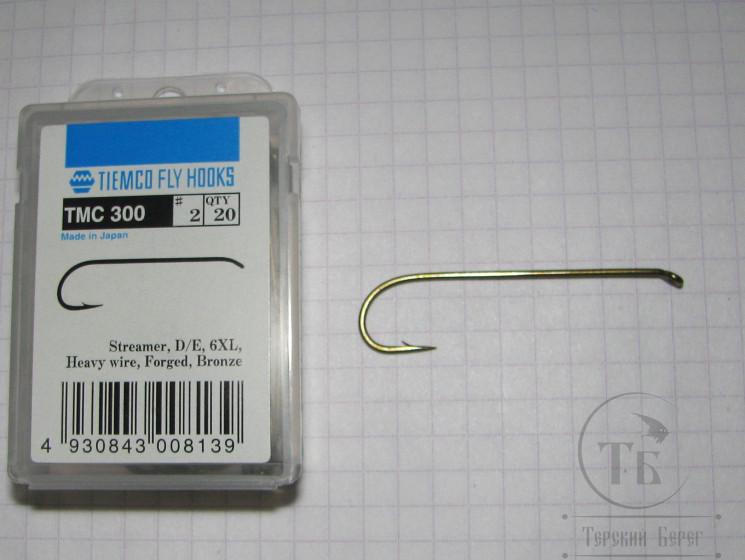 Крючки ТIEMCO Fly Hook TMC 300 № 2 Bronze ( 10 штук )
