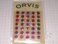Глазки самоклеящиеся Flat Prism Decal Eyes Red 3/16 ( 48 шт ) Orvis