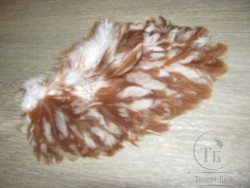 Перо курицы на коже 1/2 Soft Hackle Badger White ( распродажа П- 111 )