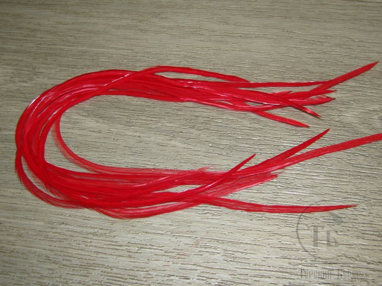 Перо Dry Fly (для сухих мух) 10 шт Scarlet # 2 gr   крючки № 12 - 14