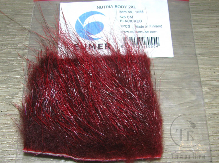 Мех нутрии чёрно красный / Nutria Body Black Red 5 x 5 EUMER