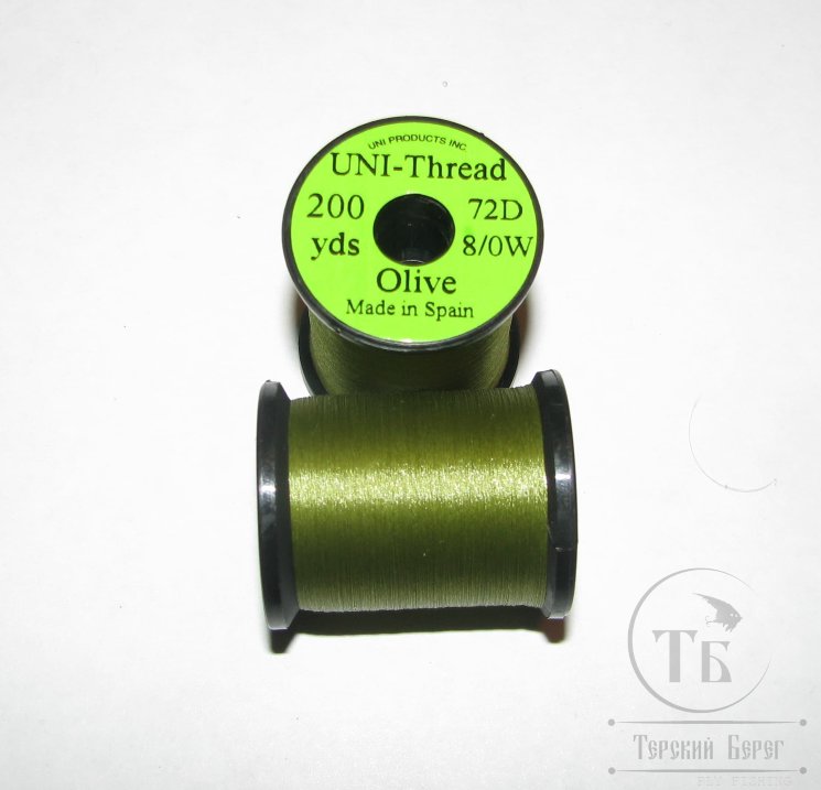 Монтажная нить UNI THREAD 8/0  Olive 200 yds