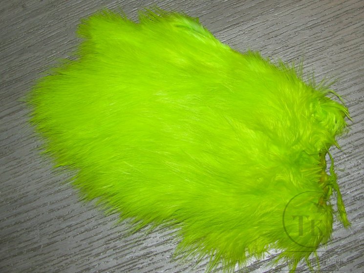 Перо петуха спей / 1/2 Soft Hackle (Spey Chicabou Feathers Lg. Md. Sm)  Fl. Yellow Chart.