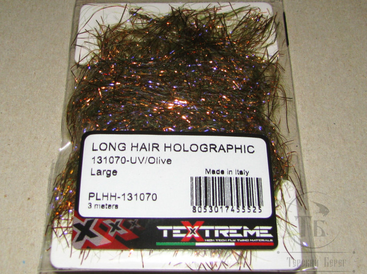 Синель Long Hair Holographic Large UV / Olive 3 meters Textreme