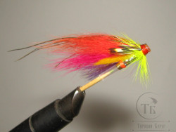 Муха лососёвая скандинавское крыло ( 24 F ) Fluoro Varzuga Canary RH ( пластик 1,0 дюйм )