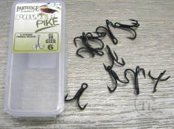 Тройник трубочный Partridge Power Pike Treble X-Strong Black № 6