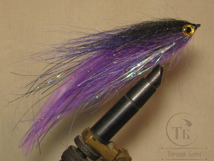 Муха щучья (44) Black Purple 16 cm Крючок №2/0 