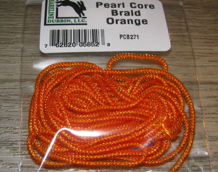 Тесьма для тела Pearl Core Braid Orange Hareline