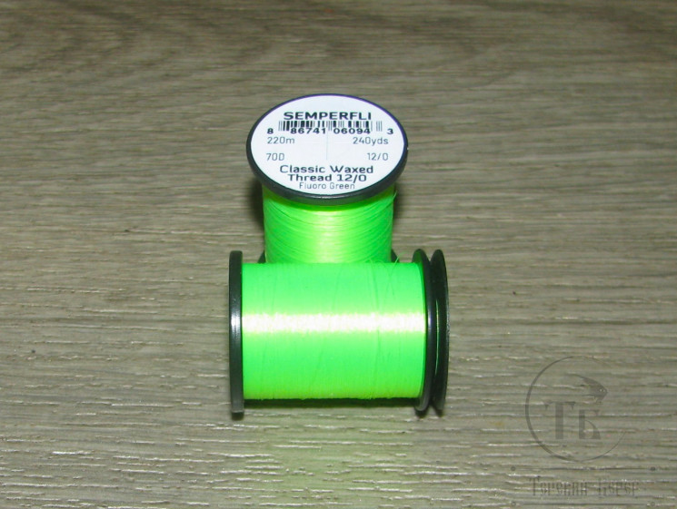 Монтажные нитки Classic Waxed 70D 220 m. 12/0 Fl. Green Semperfli
