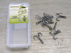 Тройник трубочный Partridge Power Pike Treble X-Strong Black Nickel № 6