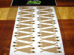 Спинки креветок Pro Shrimp Shell Skeleton (Compact) MD 24 pcs Tan Base Brownlined Dots Pro Sportfisher