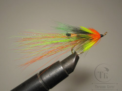 Муха лососевая на одинарном крючке ( 19 ) Shrimp Chartreuse Cascade Kumho Salmon Gold № 2