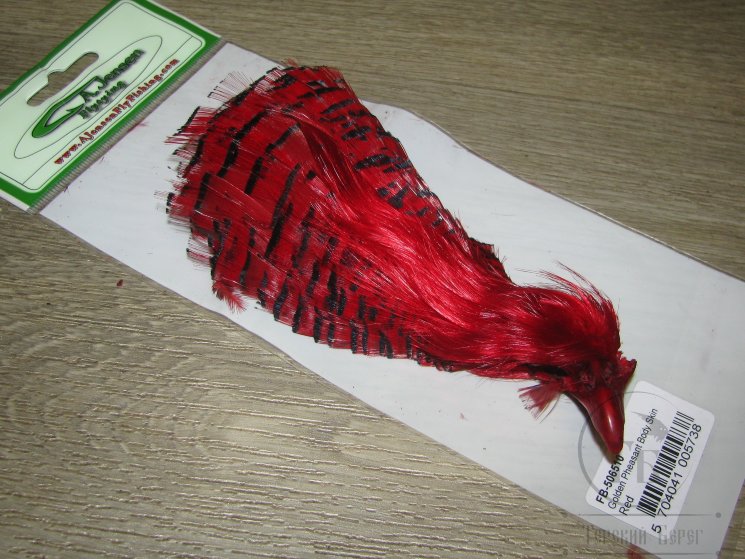 Золотой фазан комплект (шея, голова) Golden Pheasant Head Red  A.Jensen