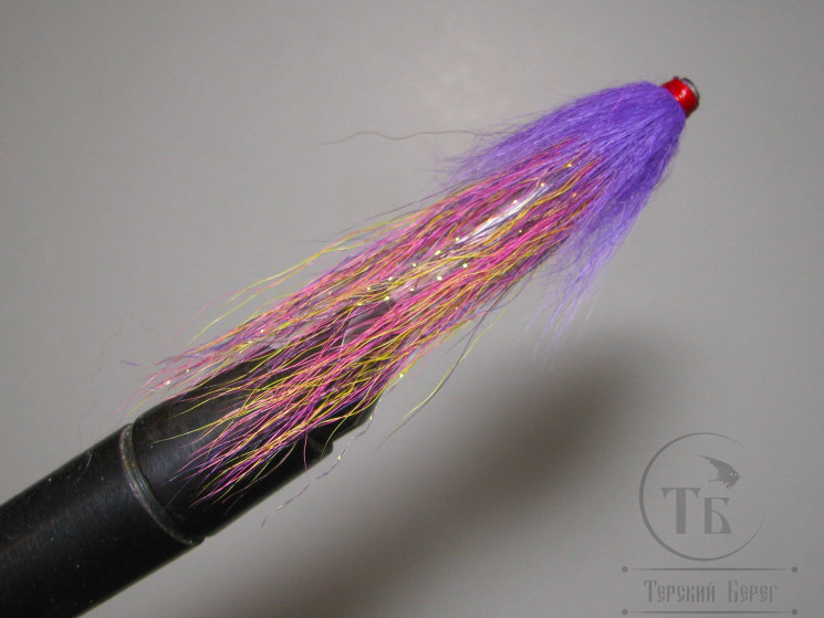 Муха лососёвая английское крыло WG Tube ( 46 ) Plastic 1.0 дюйм  Purple Williegunn Var.  (фиолетовая) 