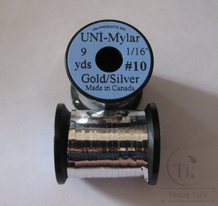Плоский люрекс UNI Mylar 9 yds 1/16 # 10 Gold / Silver