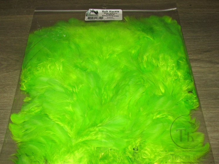 Перо курицы Soft Hackle Marabou Patch Chartreuse Hareline