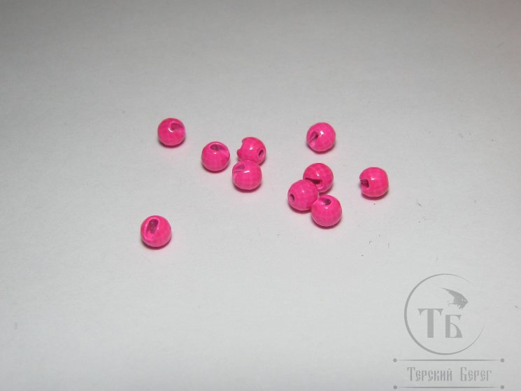 Вольфрамовый шарик граненый с прорезью D 3,5 fl. pink  (10 шт)
