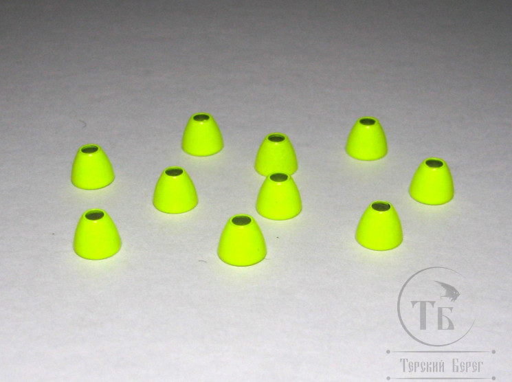 Конусная головка Sm. латунная Fl. Chartreuse ( дл. 4,0 мм. / диам. 5,0 мм. / вн. диам. 2,0 мм. ) 10 шт.