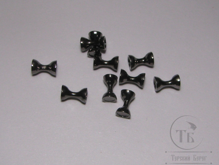 Вольфрамовые глазки гантельки c плоскими торцами 4x6 мм (10 шт.) Black Nickel