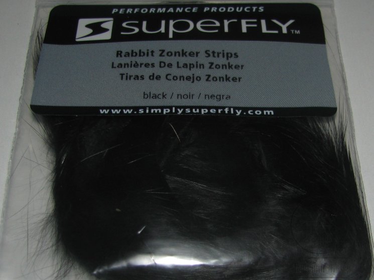 Зонкер кроличий 3-4 мм. (узкий) Zonker Strips Black Super Fly