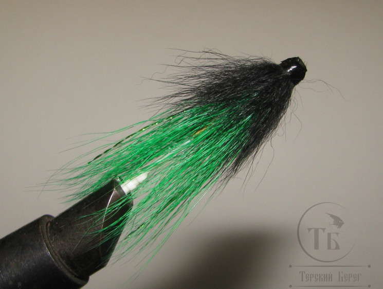 Муха лососёвая с "английским крылом" WG tube Mt. ( 23B ) медь 1 дюйм Green Black 