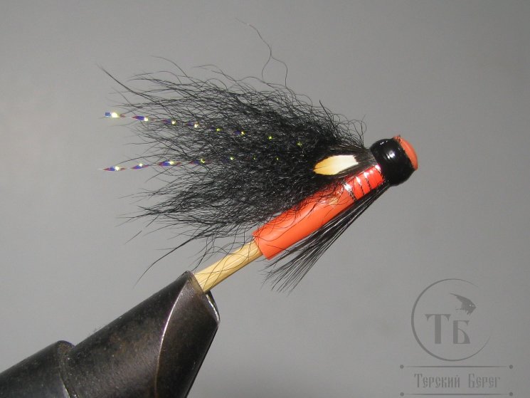 Летняя лососёвая муха Hitch ( 2 ) PB Black Orange