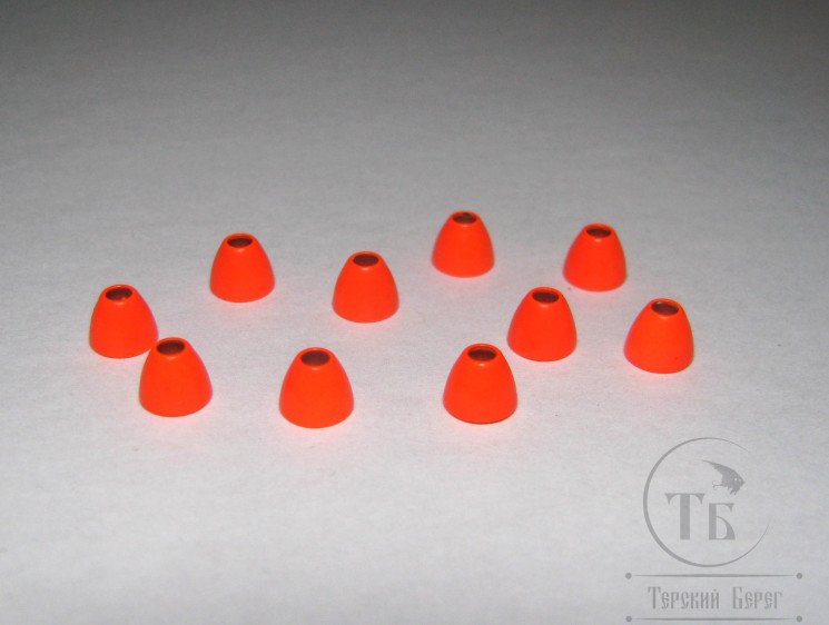 Конусная головка Sm. латунная Fl. Orange ( дл. 4,0 мм. / диам. 5,0 мм. / вн. диам. 2,0 мм. ) 10 шт.