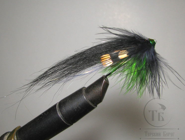 Муха лососёвая турбо Alum Skittle ( 4 ) Black Green 7 см