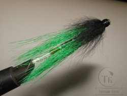 Муха лососёвая с "английским крылом" WG tube Mt. ( 23C ) медь 1 1/4 дюйма Green Black 