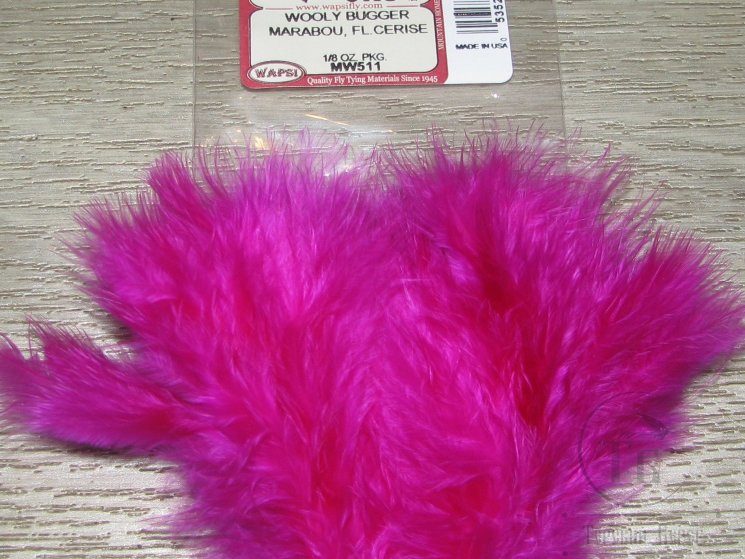Мягкие пуховые перья Marabou Woоly Bugger 1/8 OZ Fl. Cerise Wapsi