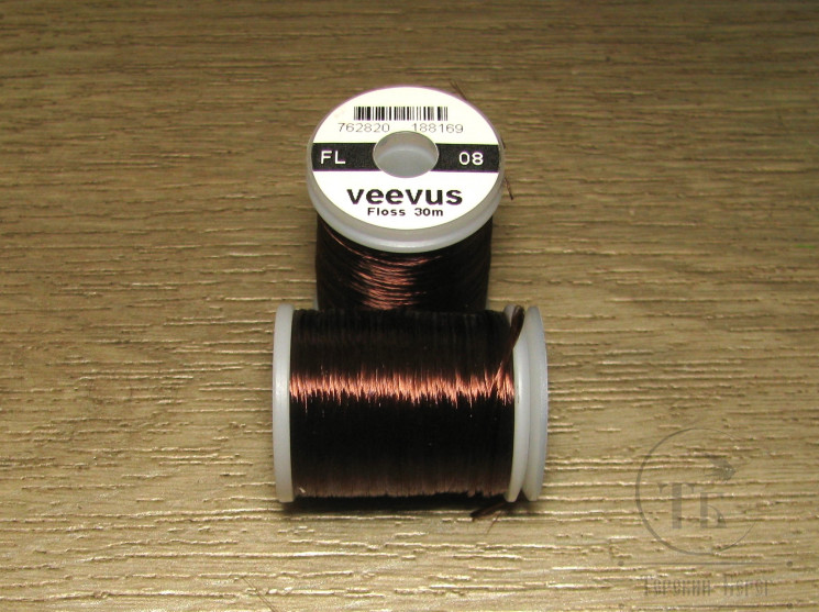 Искусственный шелк Floss Brown 30 m. Veevus