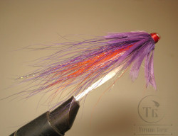 Муха лососёвая серия "Бурняк" ( 17 ) WG Fl. Blue / Purple / Red ( пластик 1,0 дюйм )