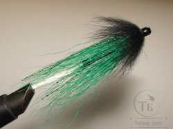 Муха лососёвая английское крыло WG Tube ( 60 ) Plastic 1,0 дюйм Black / Green ( чёрно зеленая )