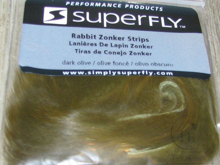 Зонкер кроличий 3-4 мм. (узкий) Zonker Strips Dark Olive Super Fly