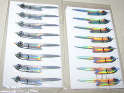 Наклейки имитация рыбки Fish Silver Holographic 8 пар