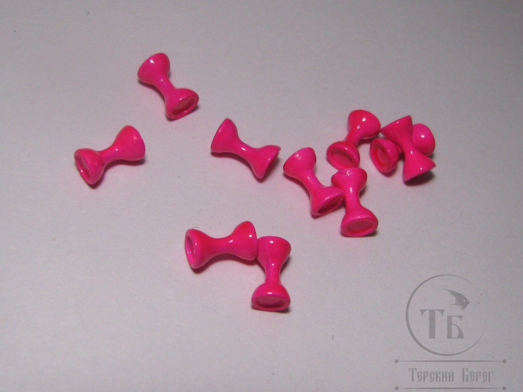 Вольфрамовые глазки гантельки c плоскими торцами 4x6 мм (10 шт.) Fl. Pink