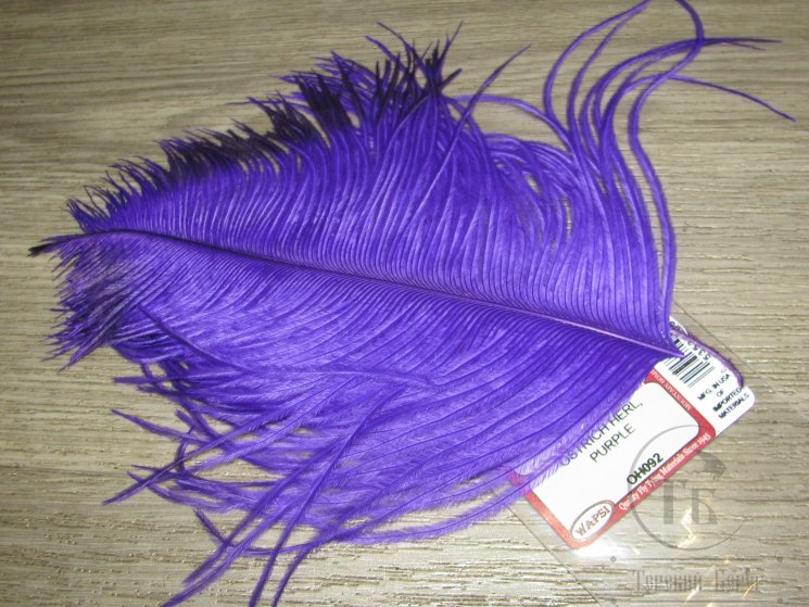 Часть крупного пера страуса Ostridge Herl Purple  Wapsi