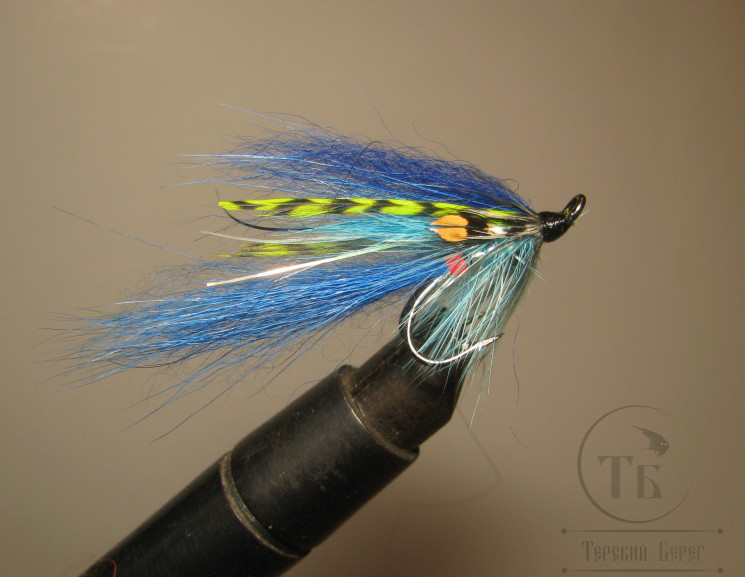 Mуха лососевая на двойнике ( 2 ) Robin Hood Herring Cascade крючок Mustad DL71 BLN № 6