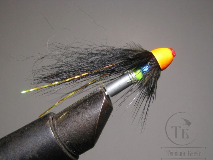 Муха лососёвая TP Cone Fly ( 12 ) Fl. Orange Black ( пластик 3/4 дюйма )
