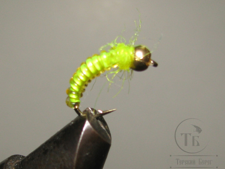 Муха нимфа Scud ( 22 ) GH Fl. Yellow Sil. Nymph крючок scud № 12