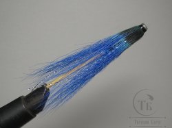 Муха лососёвая английское крыло WG Tube ( 37 ) Plastic 1 дюйм Kingfish Blue / Black ( сине черная  )