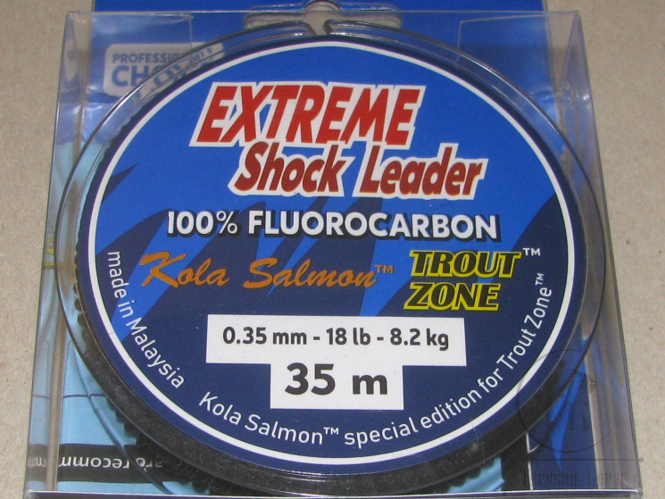 Поводковый материал Kola Salmon Extreme Shock Leader Fluorocarbon 18 LB/8,2 кг, 0.35 mm, 35 m