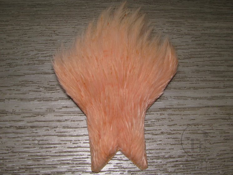 Куриные перья скальпа на коже  (верхняя часть)  Hen Cape American Shrimp Pink