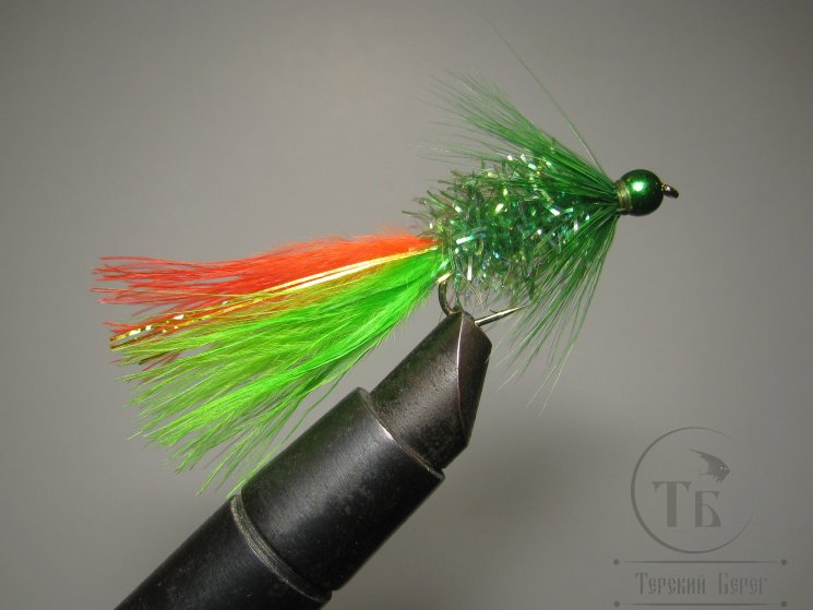 Муха Streamer Crystal Green Leech Green Head ( A9 ) Streamer № 8