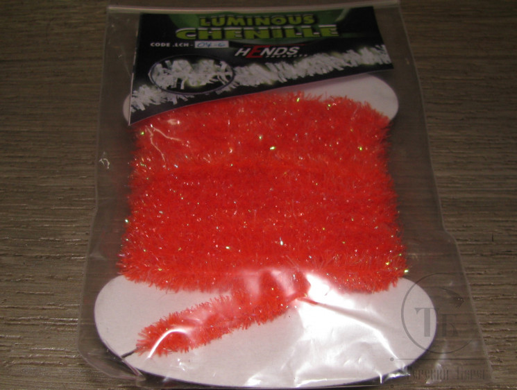 Светонакопительная синель Luminous Chenille 6 mm. 1,5 m Fl. Orange Hends LCH 07-6