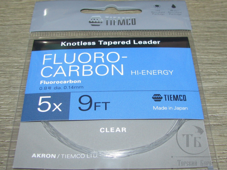 Конусный подлесок Akron Fluoro Carbon Leader 9FT 5X 0.14 mm Tiemco