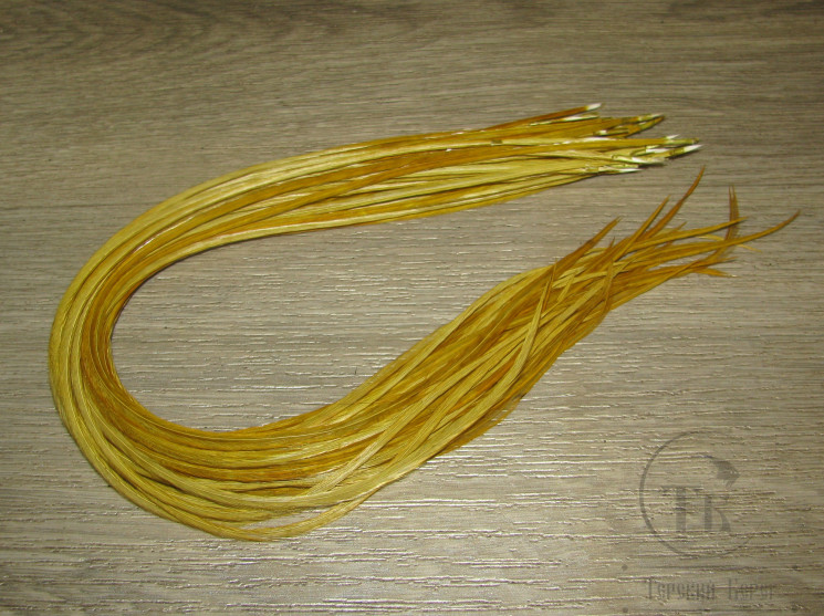 Перо Dry Fly (для сухих мух) 10 шт золотисто оливковый, крючки № 10-12