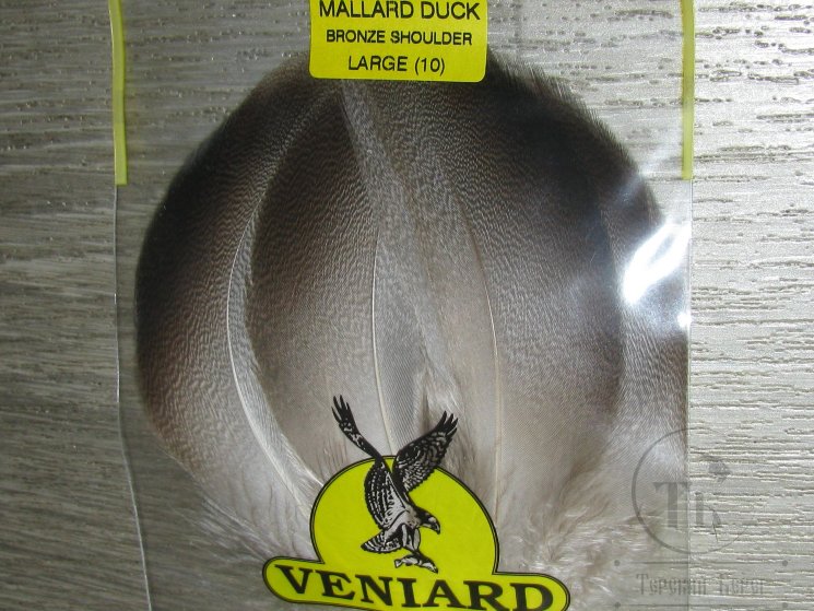 Перья селезня кряквы бронзовые Mallard Bronze Large (10) 5 пар Veniard