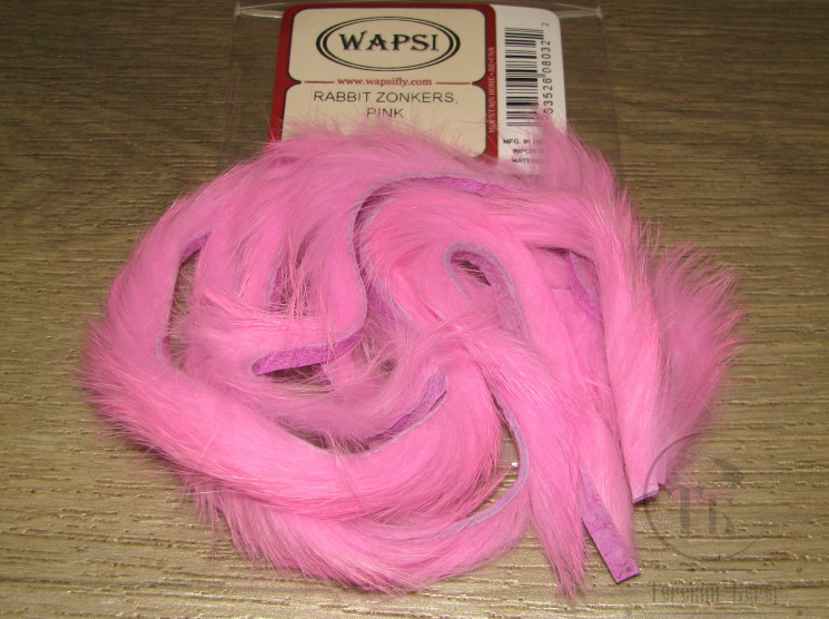 Зонкер кроличий 3-4 мм. ( узкий ) Zonker Strips Pink Wapsi