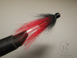 Муха лососёвая с "английским крылом" WG tube Mt. ( 24B ) медь 1 дюйм Red Black